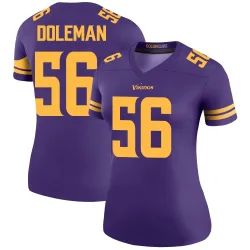 Women's Chris Doleman Minnesota Vikings No.56 Legend Color Rush Jersey - Purple