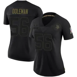 Women's Chris Doleman Minnesota Vikings No.56 Limited 2020 Salute To Service Jersey - Black