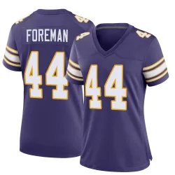 Women's Chuck Foreman Minnesota Vikings No.44 Game Classic Jersey - Purple