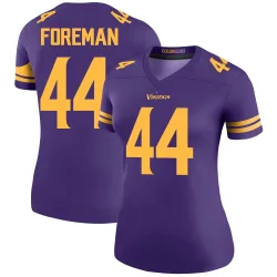 Women's Chuck Foreman Minnesota Vikings No.44 Legend Color Rush Jersey - Purple