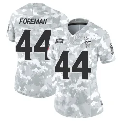 Women's Chuck Foreman Minnesota Vikings No.44 Limited 2024 Salute to Service Jersey - Arctic Camo