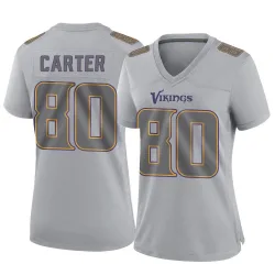 Women's Cris Carter Minnesota Vikings No.80 Game Atmosphere Fashion Jersey - Gray