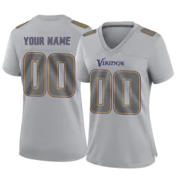Women's Custom Minnesota Vikings No.00 Game Atmosphere Fashion Jersey - Gray