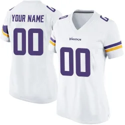 Women's Custom Minnesota Vikings No.00 Game Jersey - White