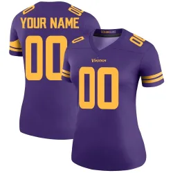 Women's Custom Minnesota Vikings No.00 Legend Color Rush Jersey - Purple