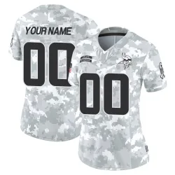 Women's Custom Minnesota Vikings No.00 Limited 2024 Salute to Service Jersey - Arctic Camo