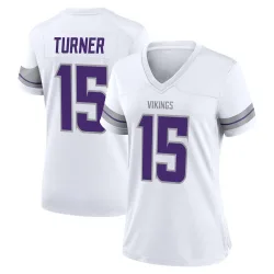 Women's Dallas Turner Minnesota Vikings No.15 Game Alternate Jersey - White