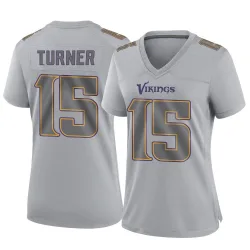 Women's Dallas Turner Minnesota Vikings No.15 Game Atmosphere Fashion Jersey - Gray