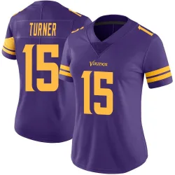 Women's Dallas Turner Minnesota Vikings No.15 Limited Color Rush Jersey - Purple
