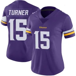 Women's Dallas Turner Minnesota Vikings No.15 Limited Team Color Vapor Untouchable Jersey - Purple