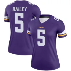 Women's Dan Bailey Minnesota Vikings No.5 Legend Jersey - Purple