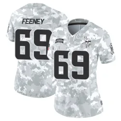 Women's Dan Feeney Minnesota Vikings No.69 Limited 2024 Salute to Service Jersey - Arctic Camo