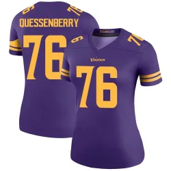 Women's David Quessenberry Minnesota Vikings No.76 Legend Color Rush Jersey - Purple