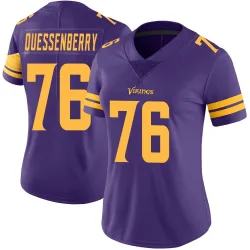 Women's David Quessenberry Minnesota Vikings No.76 Limited Color Rush Jersey - Purple