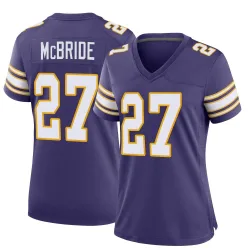 Women's DeWayne McBride Minnesota Vikings No.27 Game Classic Jersey - Purple