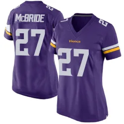 Women's DeWayne McBride Minnesota Vikings No.27 Game Team Color Jersey - Purple
