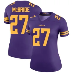 Women's DeWayne McBride Minnesota Vikings No.27 Legend Color Rush Jersey - Purple