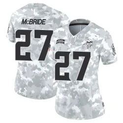Women's DeWayne McBride Minnesota Vikings No.27 Limited 2024 Salute to Service Jersey - Arctic Camo