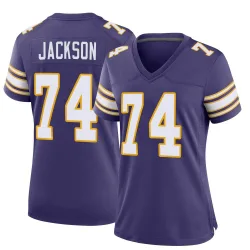 Women's Donovan Jackson Minnesota Vikings No.74 Game Classic Jersey - Purple
