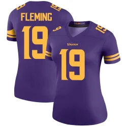 Women's Dontae Fleming Minnesota Vikings No.19 Legend Color Rush Jersey - Purple