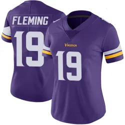 Women's Dontae Fleming Minnesota Vikings No.19 Limited Team Color Vapor Untouchable Jersey - Purple