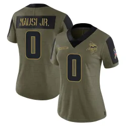 Women's Dorian Mausi Jr. Minnesota Vikings No.0 Limited 2021 Salute To Service Jersey - Olive