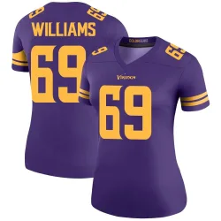 Women's Elijah Williams Minnesota Vikings No.69 Legend Color Rush Jersey - Purple
