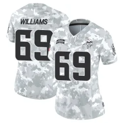 Women's Elijah Williams Minnesota Vikings No.69 Limited 2024 Salute to Service Jersey - Arctic Camo