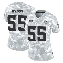 Women's Eric Wilson Minnesota Vikings No.55 Limited 2024 Salute to Service Jersey - Arctic Camo