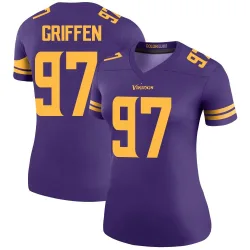 Women's Everson Griffen Minnesota Vikings No.97 Legend Color Rush Jersey - Purple
