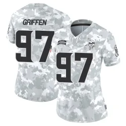 Women's Everson Griffen Minnesota Vikings No.97 Limited 2024 Salute to Service Jersey - Arctic Camo