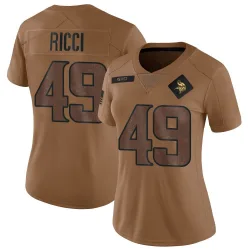 Women's Giovanni Ricci Minnesota Vikings No.49 Limited 2023 Salute To Service Jersey - Brown