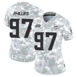 Women's Harrison Phillips Minnesota Vikings No.97 Limited 2024 Salute to Service Jersey - Arctic Camo