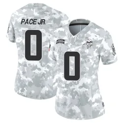 Women's Ivan Pace Jr. Minnesota Vikings No.0 Limited 2024 Salute to Service Jersey - Arctic Camo
