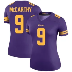 Women's J.J. McCarthy Minnesota Vikings No.9 Legend Color Rush Jersey - Purple