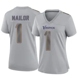 Women's Jalen Nailor Minnesota Vikings No.1 Game Atmosphere Fashion Jersey - Gray