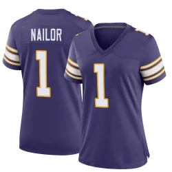 Women's Jalen Nailor Minnesota Vikings No.1 Game Classic Jersey - Purple