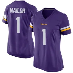 Women's Jalen Nailor Minnesota Vikings No.1 Game Team Color Jersey - Purple