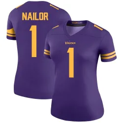 Women's Jalen Nailor Minnesota Vikings No.1 Legend Color Rush Jersey - Purple