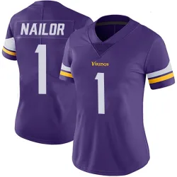 Women's Jalen Nailor Minnesota Vikings No.1 Limited Team Color Vapor Untouchable Jersey - Purple