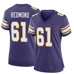 Women's Jalen Redmond Minnesota Vikings No.61 Game Classic Jersey - Purple
