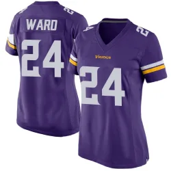 Women's Jay Ward Minnesota Vikings No.24 Game Team Color Jersey - Purple