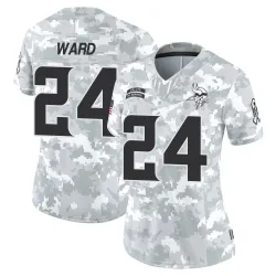 Women's Jay Ward Minnesota Vikings No.24 Limited 2024 Salute to Service Jersey - Arctic Camo