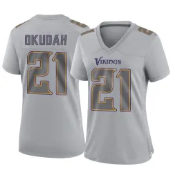Women's Jeff Okudah Minnesota Vikings No.21 Game Atmosphere Fashion Jersey - Gray