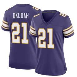 Women's Jeff Okudah Minnesota Vikings No.21 Game Classic Jersey - Purple