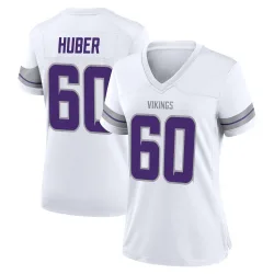 Women's Joe Huber Minnesota Vikings No.60 Game Alternate Jersey - White