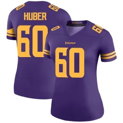 Women's Joe Huber Minnesota Vikings No.60 Legend Color Rush Jersey - Purple