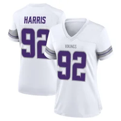 Women's Jonathan Harris Minnesota Vikings No.92 Game Alternate Jersey - White
