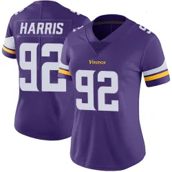 Women's Jonathan Harris Minnesota Vikings No.92 Limited Team Color Vapor Untouchable Jersey - Purple
