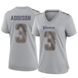 Women's Jordan Addison Minnesota Vikings No.3 Game Atmosphere Fashion Jersey - Gray